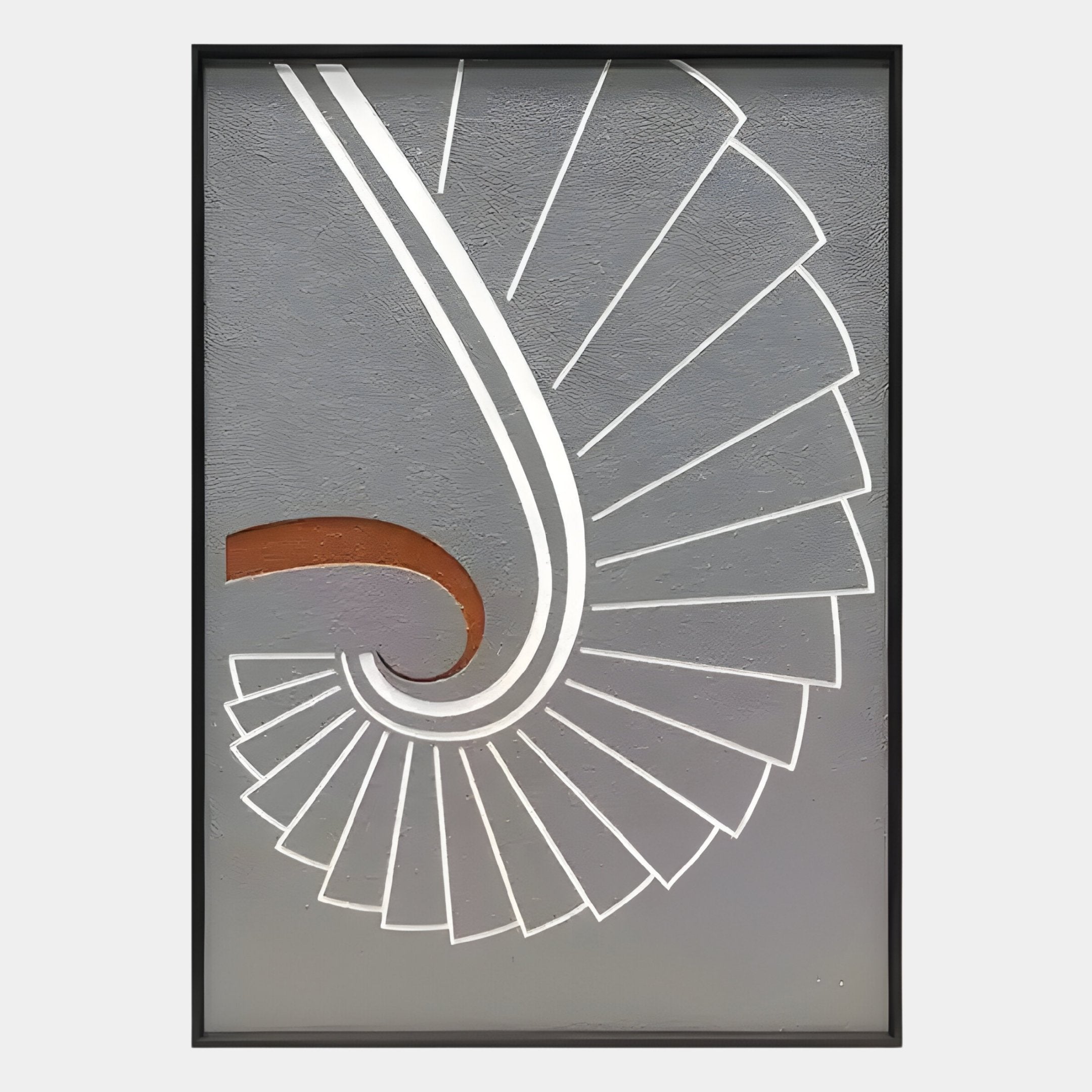 Kairo Spiral Sweep Grey 3D Carving Wall Art