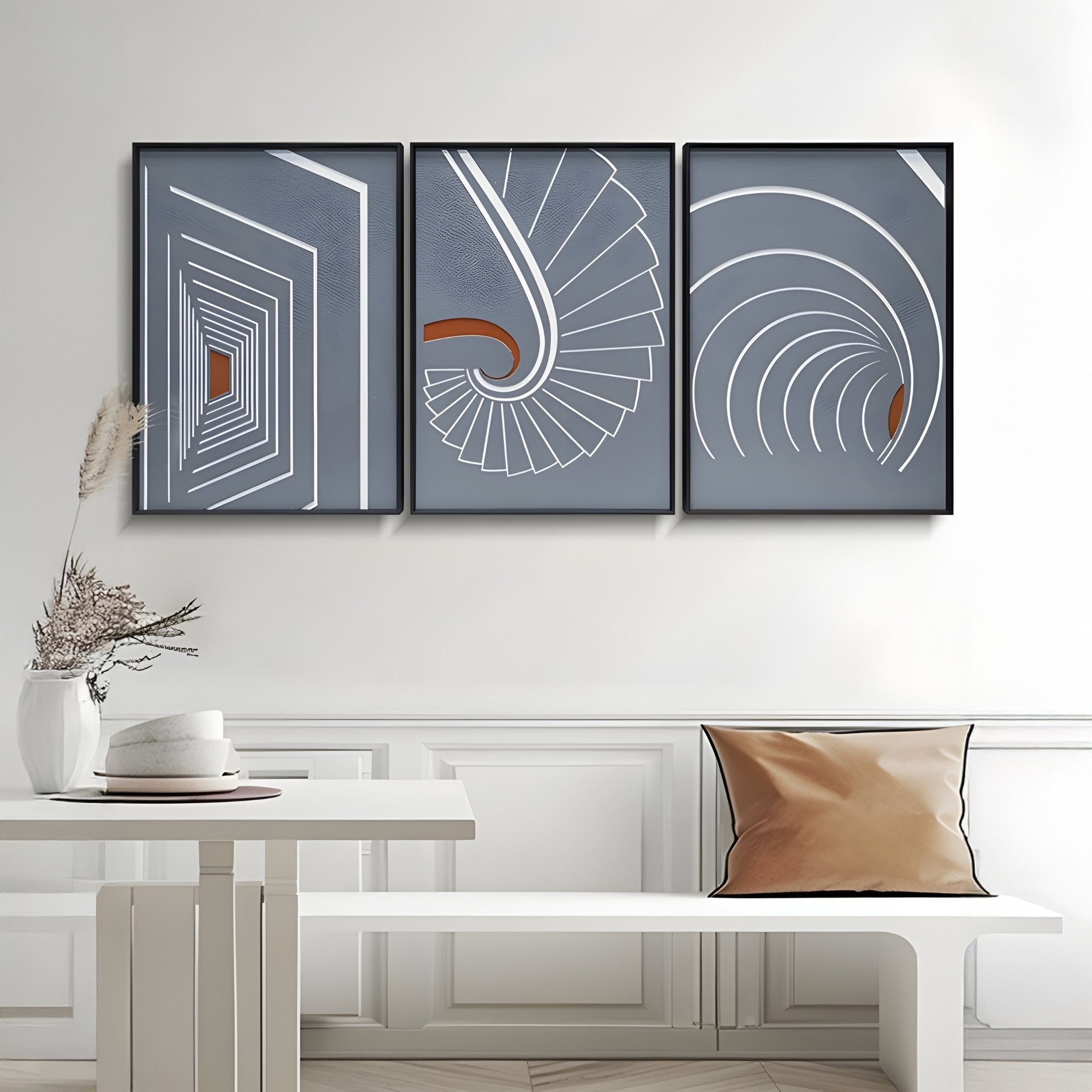 Kairo Radial Flow Slate 3D Carving Wall Art