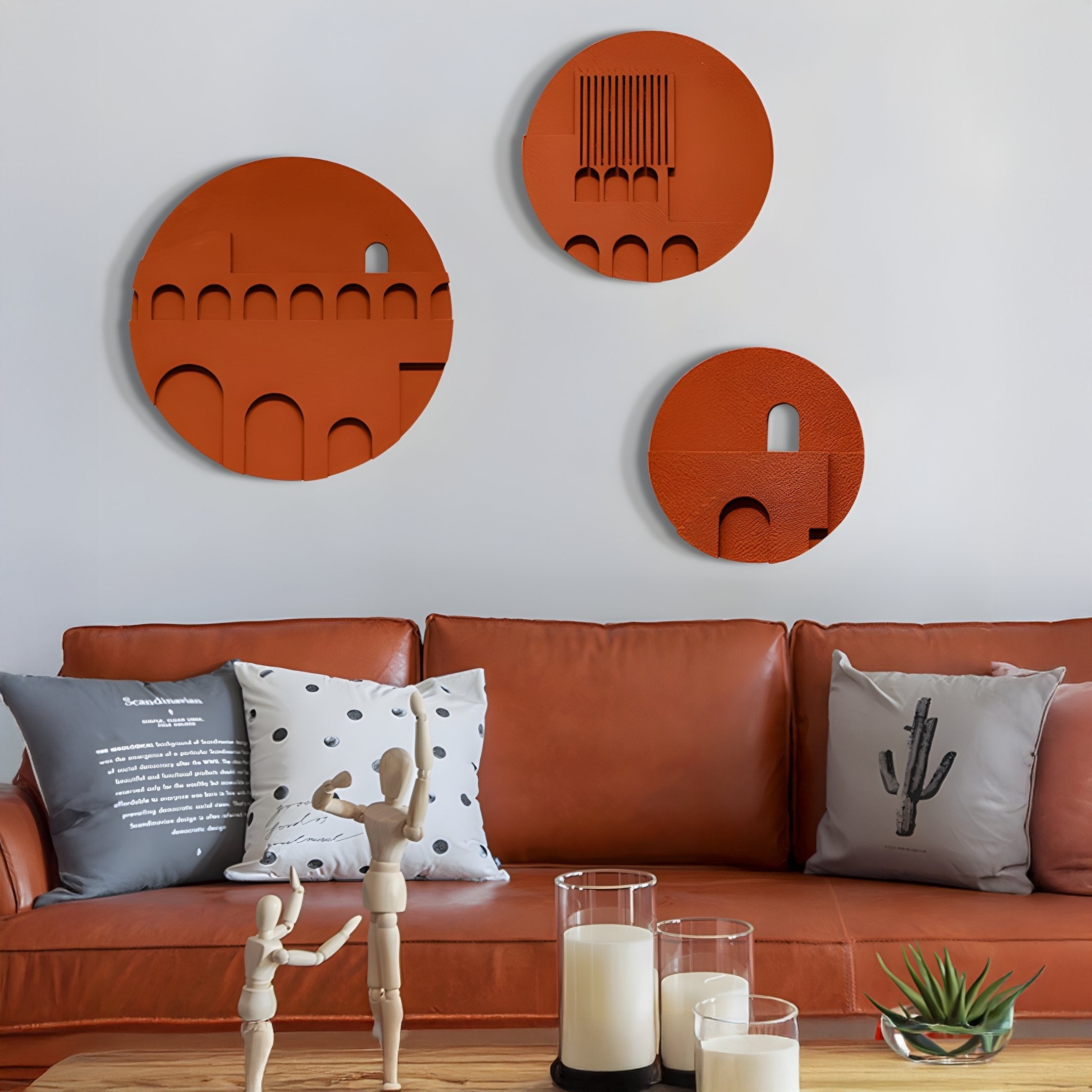 Arcuza Terracotta III Wood Carving Sandstone 3D Wall Art