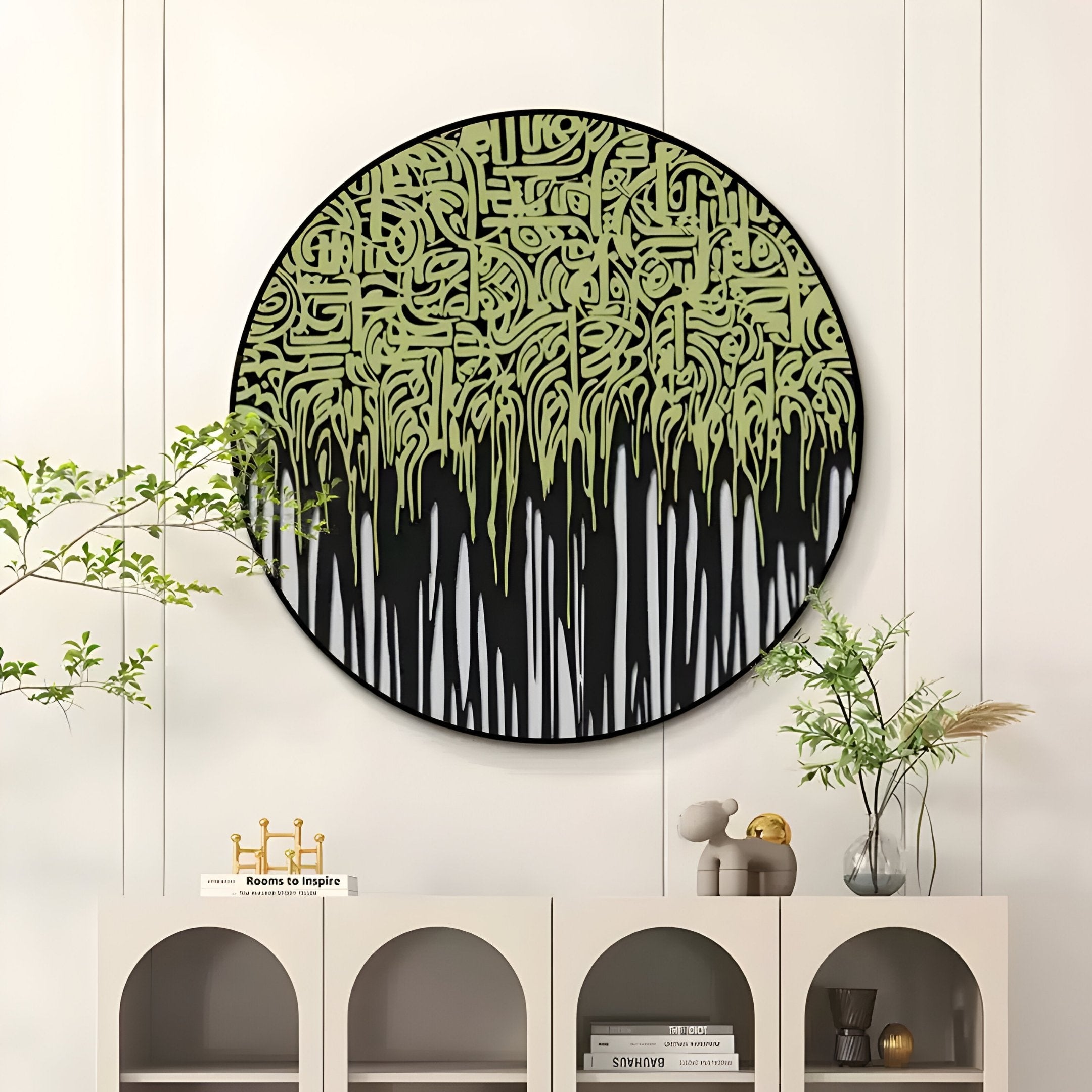 Reverie Verdant Drip Round 3D Relief Wall Art