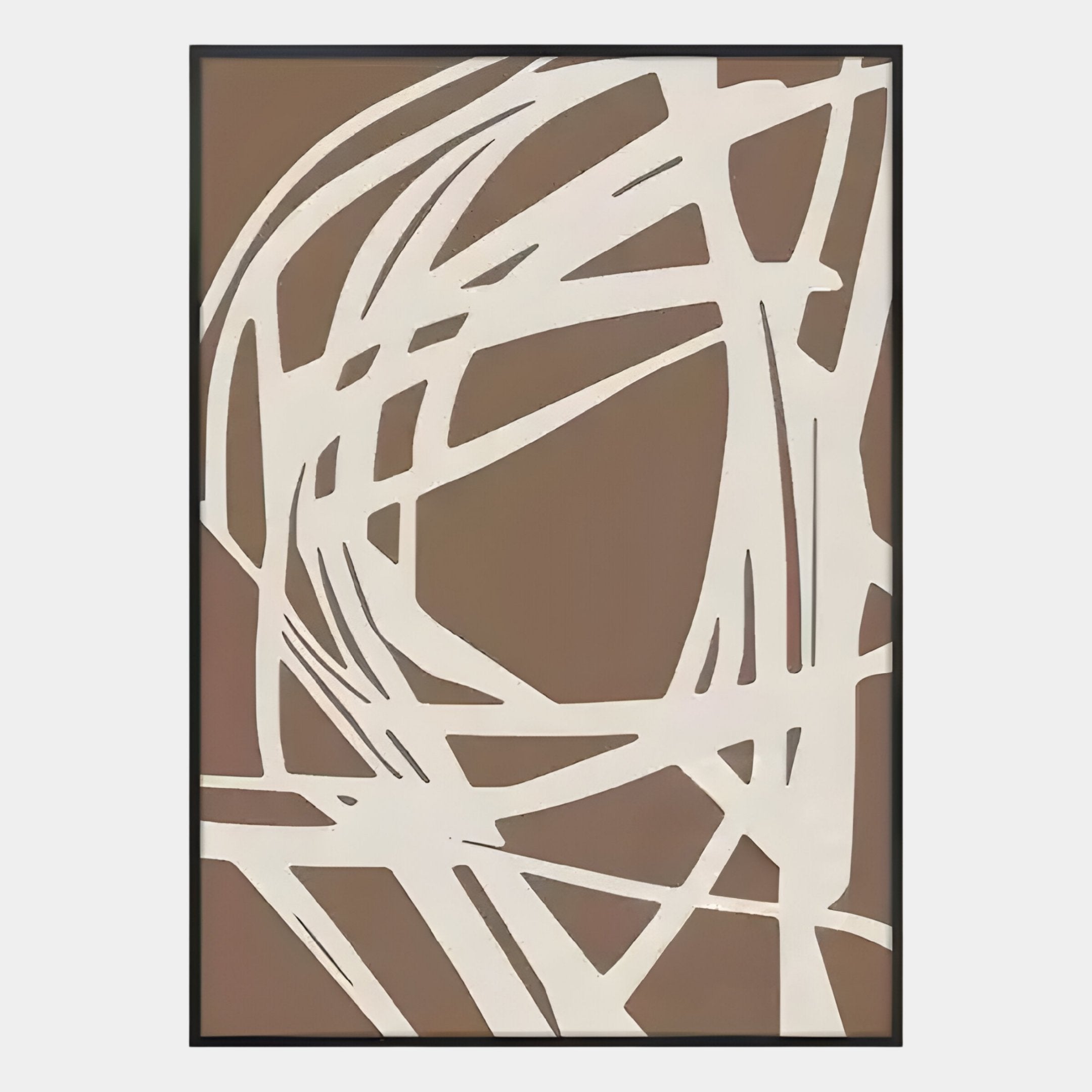 Deralin Mocha Tangle Abstract 3D Carving Wall Art