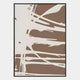 The Deralin Mocha Drift Abstract 3D Carving Wall Art by Giant Sculptures features organic brown and white shapes with dynamic layered lines in a thin black frame—ideal as modern mocha wall decor.