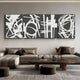 Deralin Charcoal Grid Abstract 3D Carving Wall Art