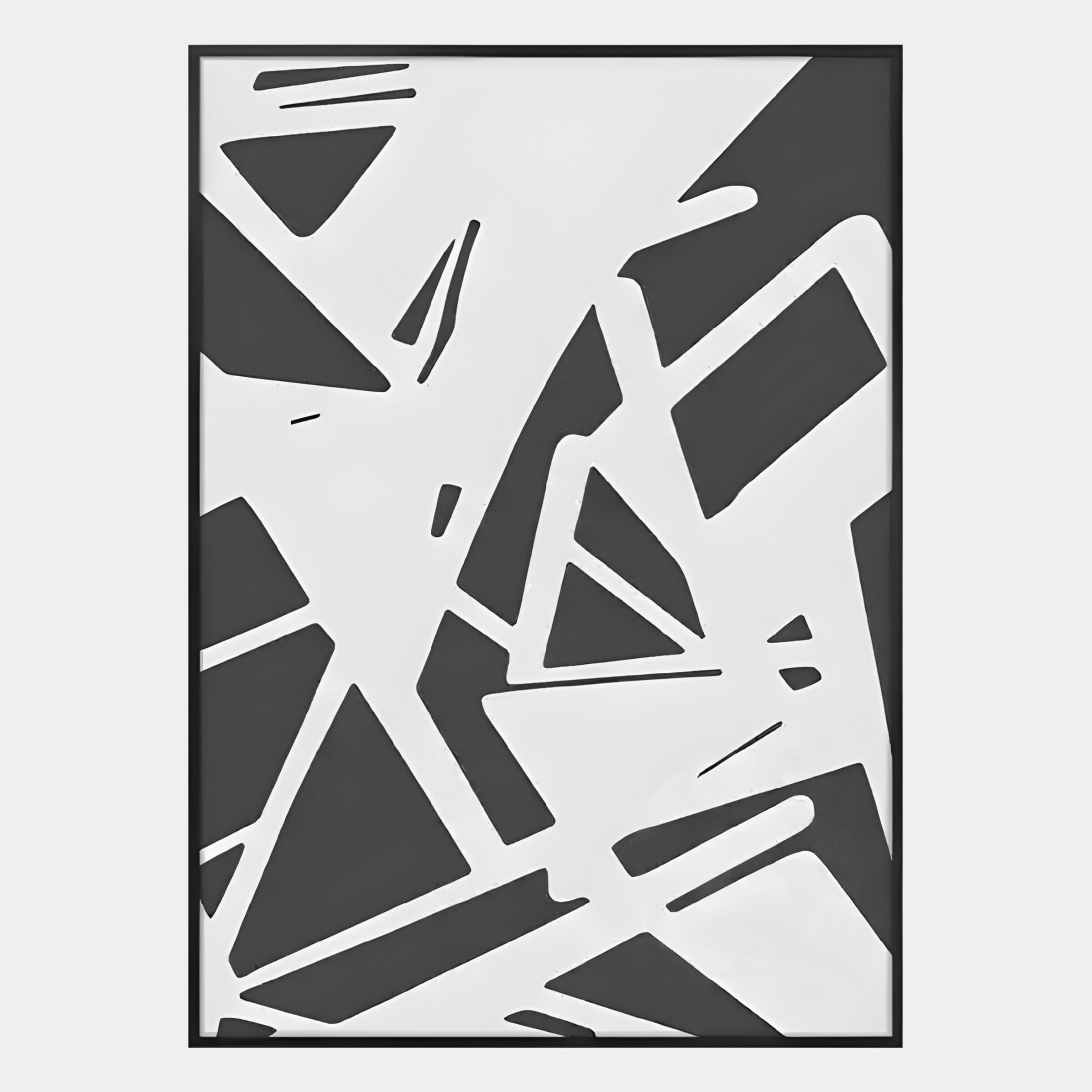 Deralin Charcoal Angled Abstract 3D Carving Wall Art