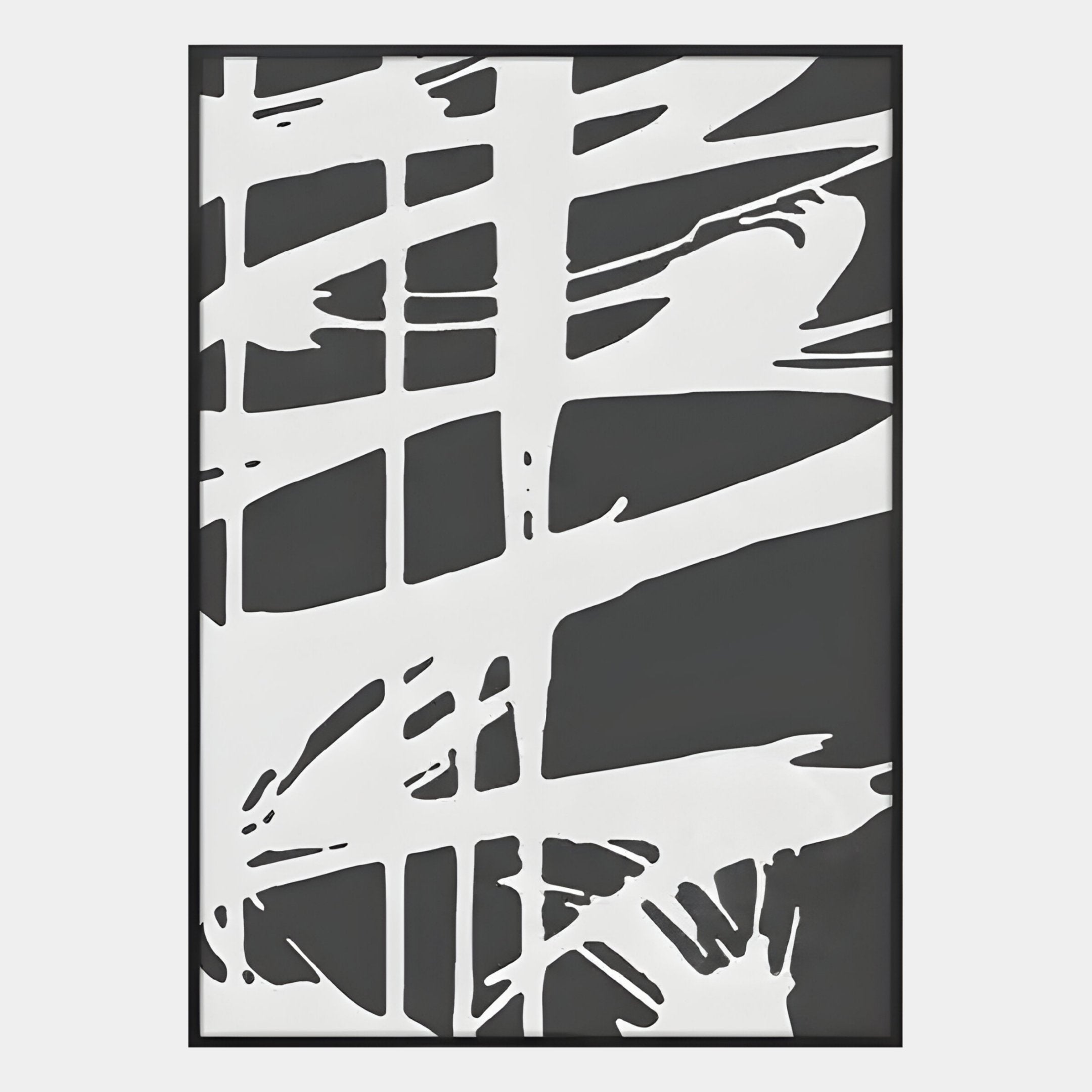 Deralin Charcoal Stroke Abstract 3D Carving Wall Art