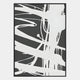 The Deralin Charcoal Flow Abstract 3D Carving Wall Art by Giant Sculptures features bold white lines on a dark gray background in a black rectangular frame—an eye-catching, modern piece perfect for contemporary interior decor.