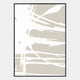The Deralin Taupe Drift Abstract 3D Carving Wall Art by Giant Sculptures features beige and white shapes with organic overlapping lines in a thin black frame—an ideal taupe wall decor accent.