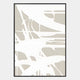The Deralin Taupe Trace Abstract 3D Carving Wall Art by Giant Sculptures features intersecting beige and white shapes with bold lines, set in a thin black frame on a light gray background—ideal for taupe wall decor.