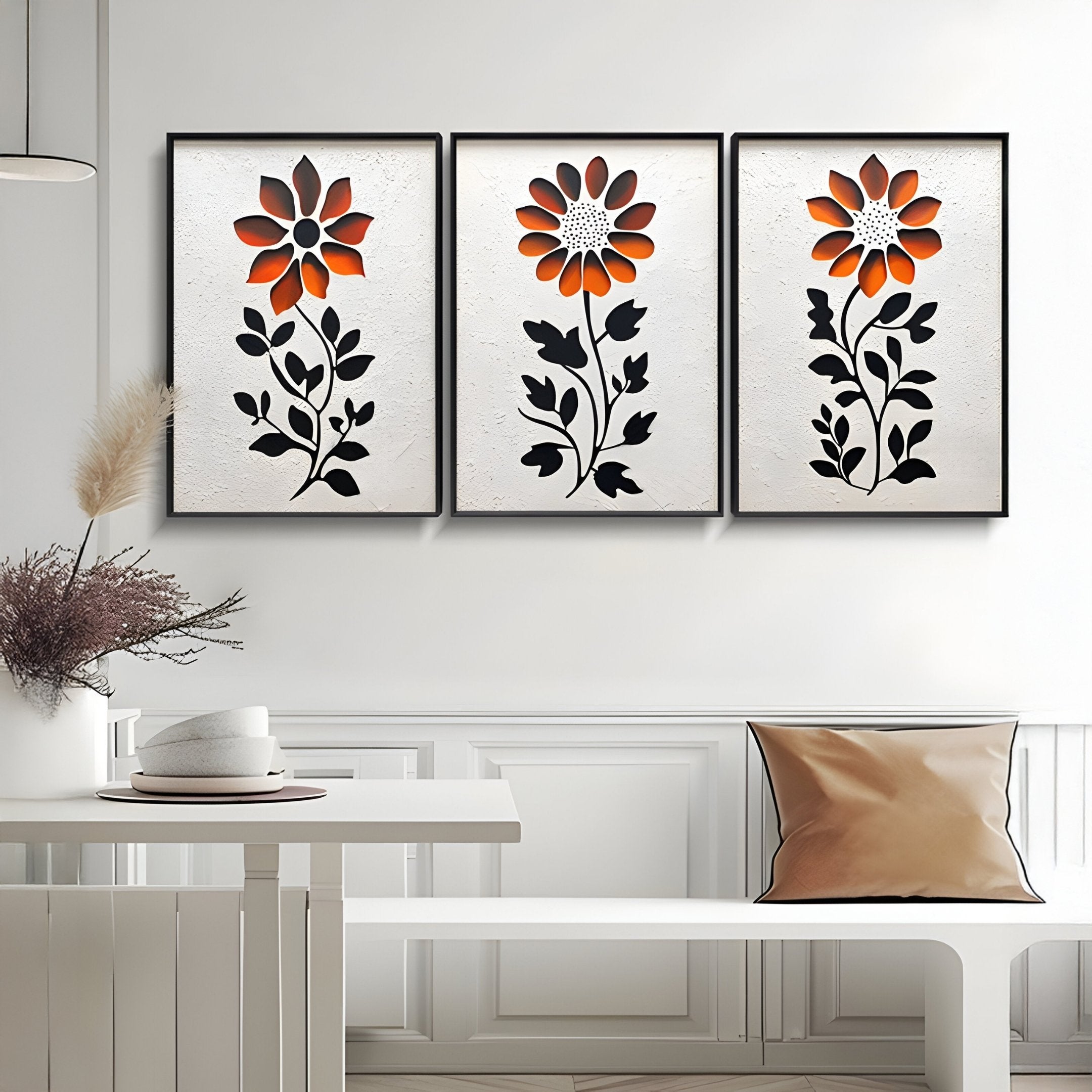 Floraventa Bloom II Floral 3D Carving Wall Art