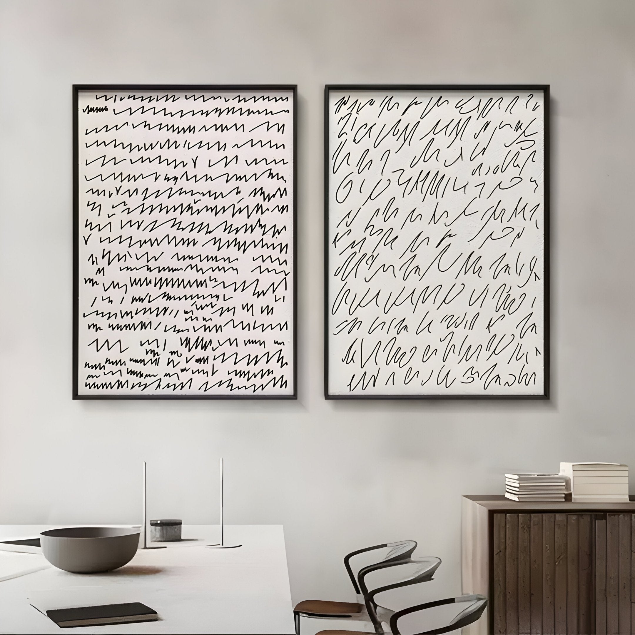 Scriptera Linear Scribble 3D Carving Wall Art