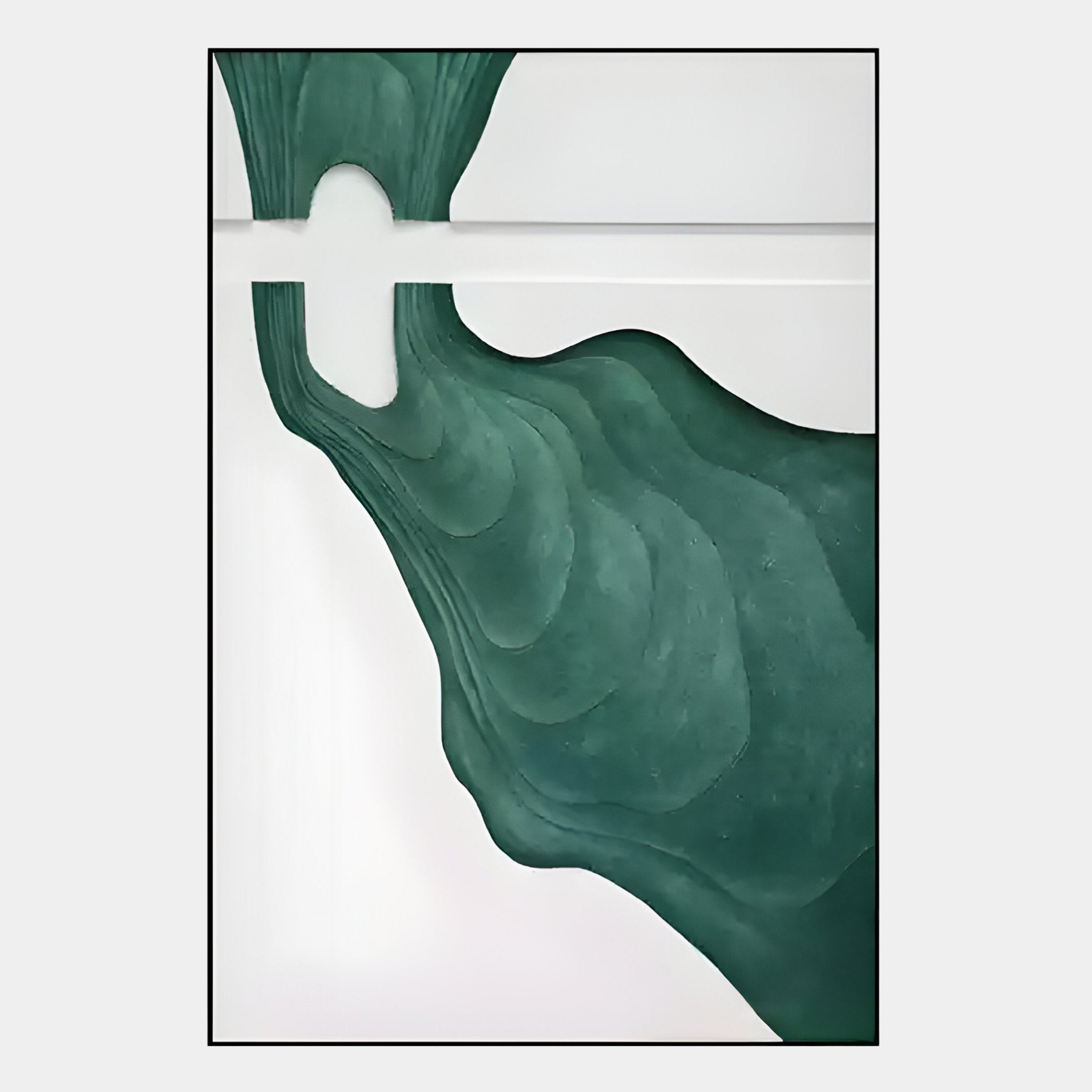Fluvien Green Flow 3D Carving Wall Art