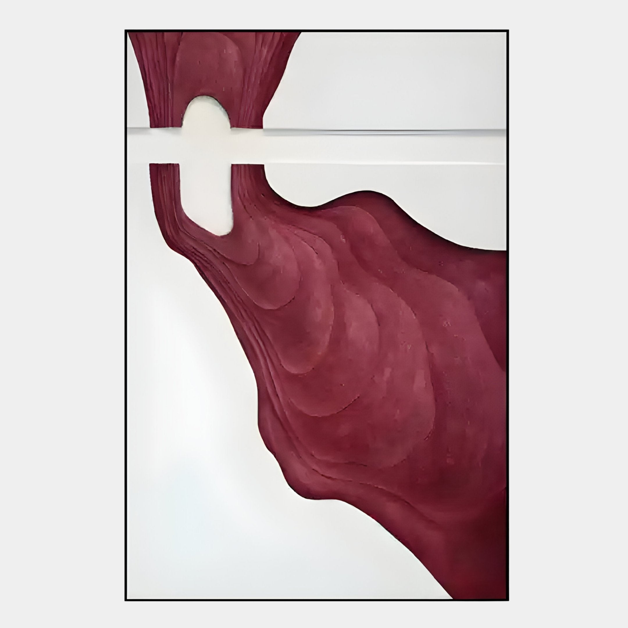 Fluvien Deep Red Flow 3D Carving Wall Art