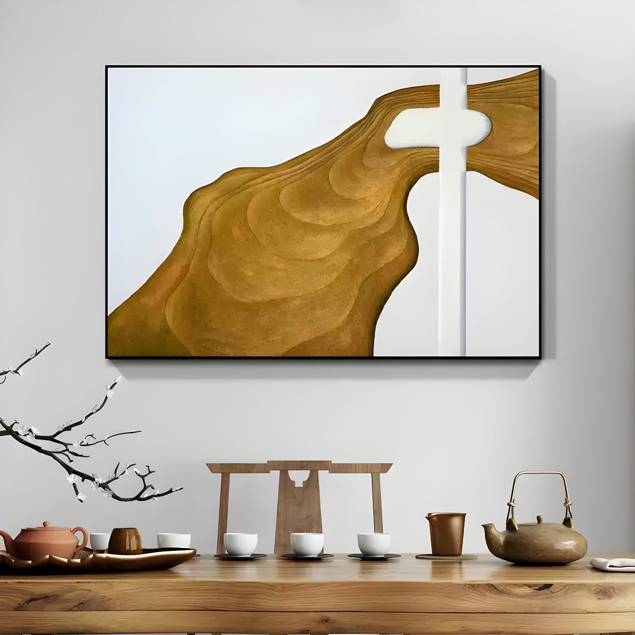 Fluvien Gold Flow 3D Carving Wall Art