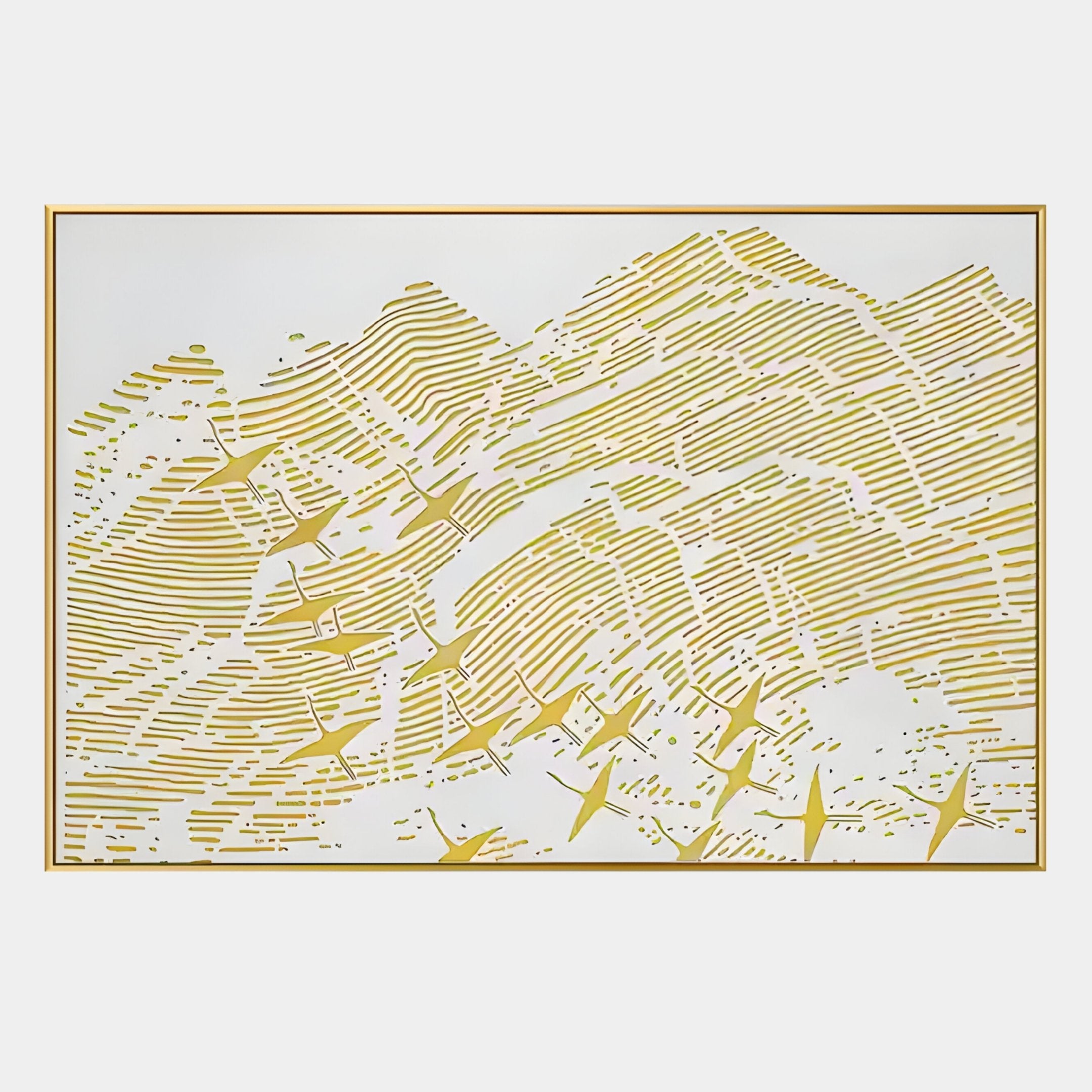 Oravien Golden Flight Birds 3D Textured Wall Art