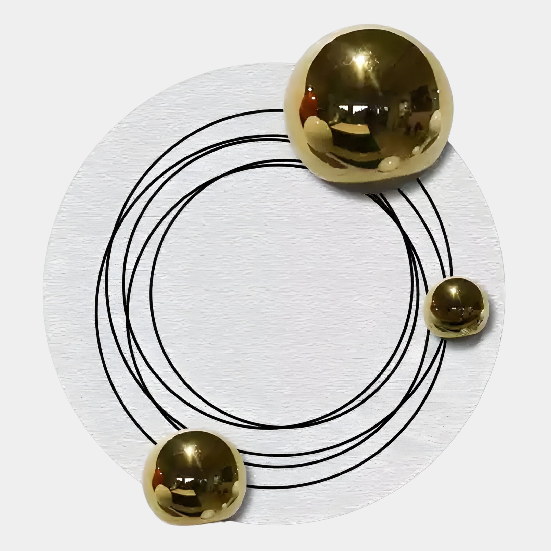 Astryn Gold Orbit Round Textured 3D Wall Art