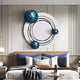 Astryn Blue Orbit Round Textured 3D Wall Art