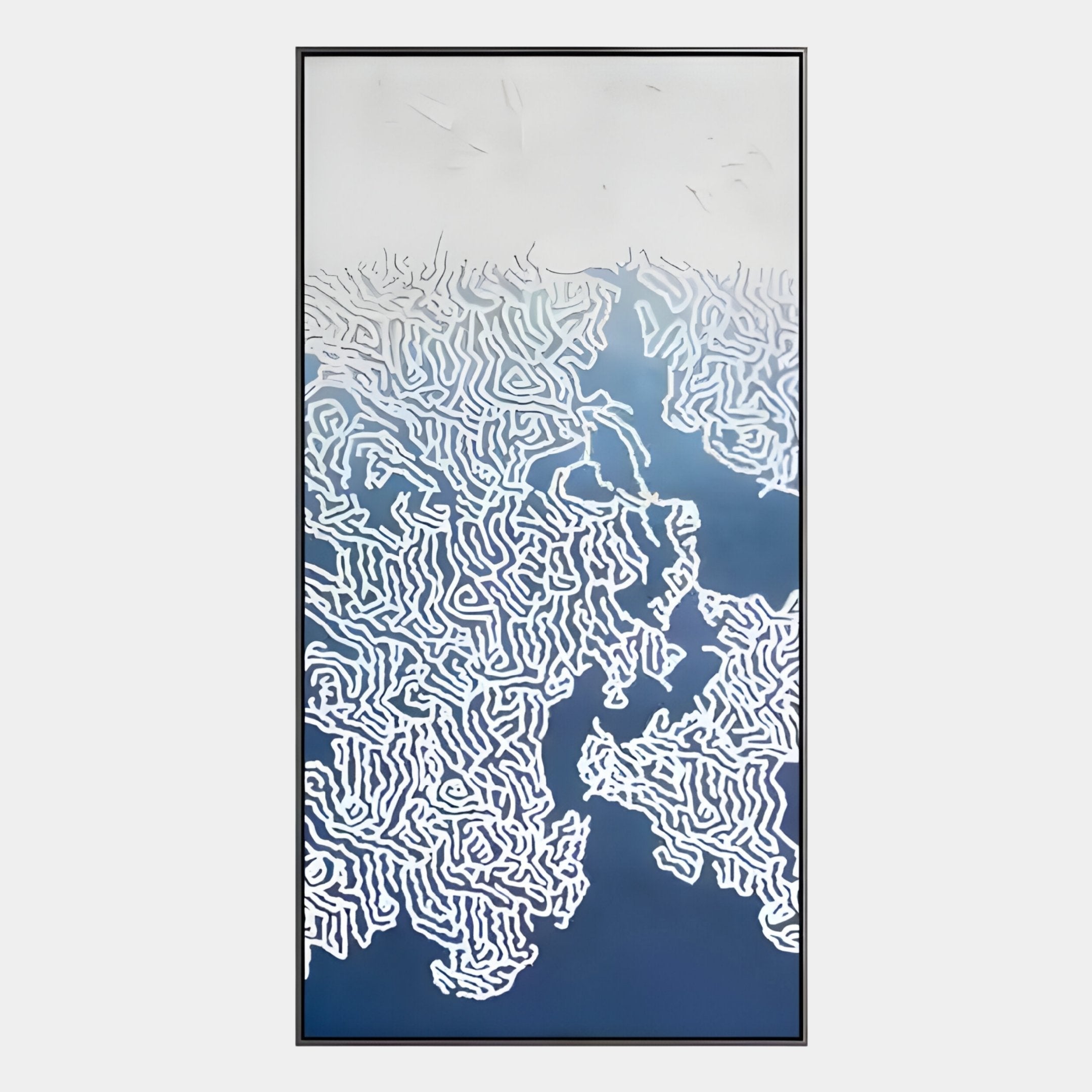Navara Blue Tides 3D Carving Wall Art
