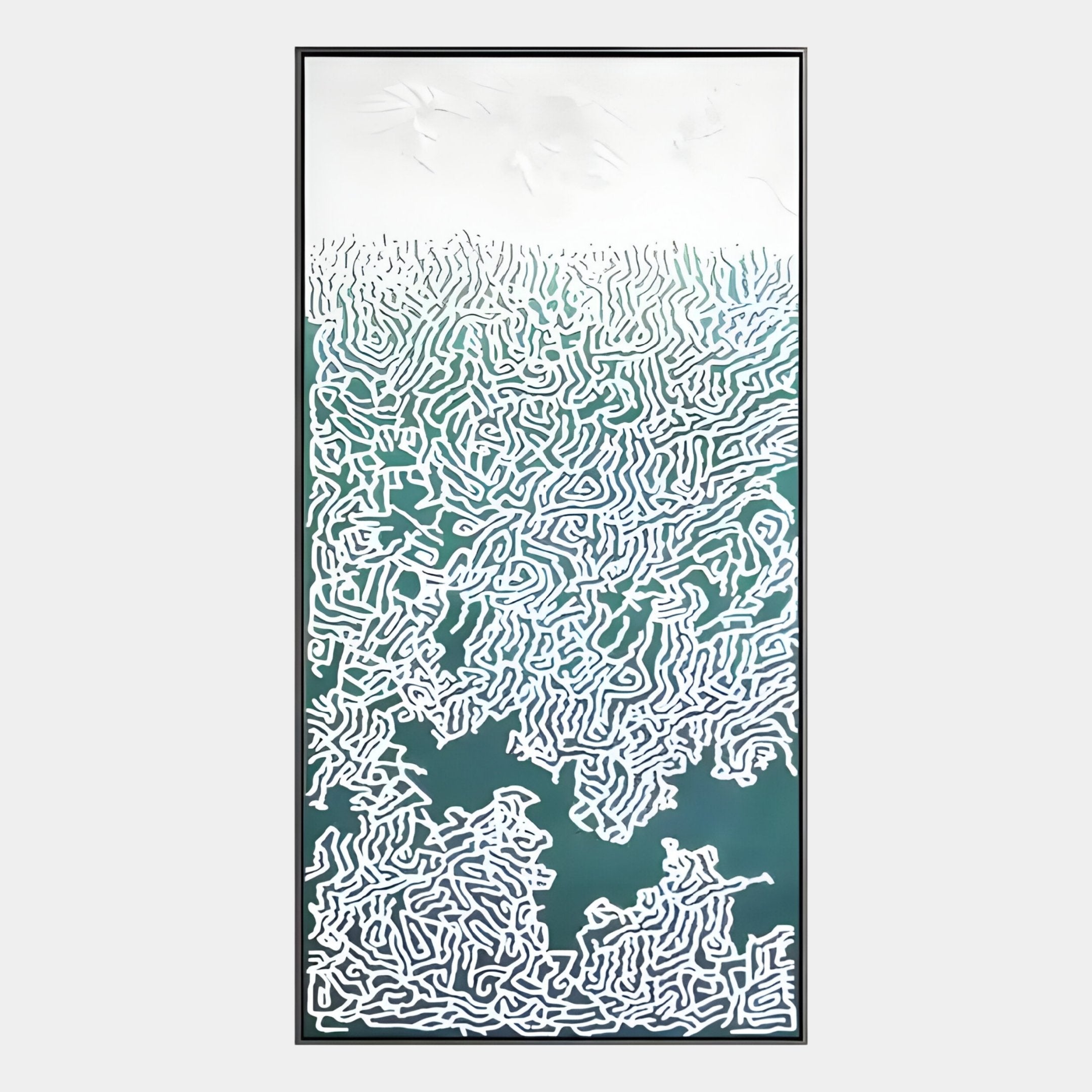 Navara Teal Green Tides 3D Carving Wall Art