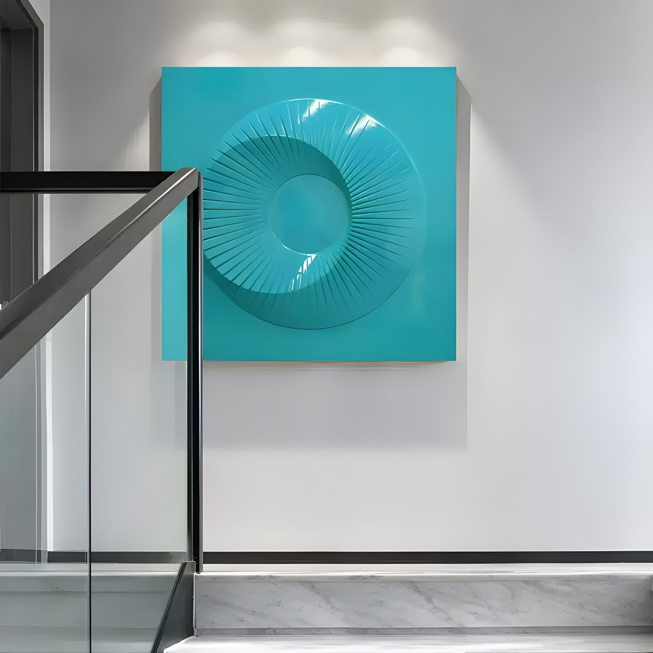 Solveta Aqua Spiral Wood Relief 3D Wall Art