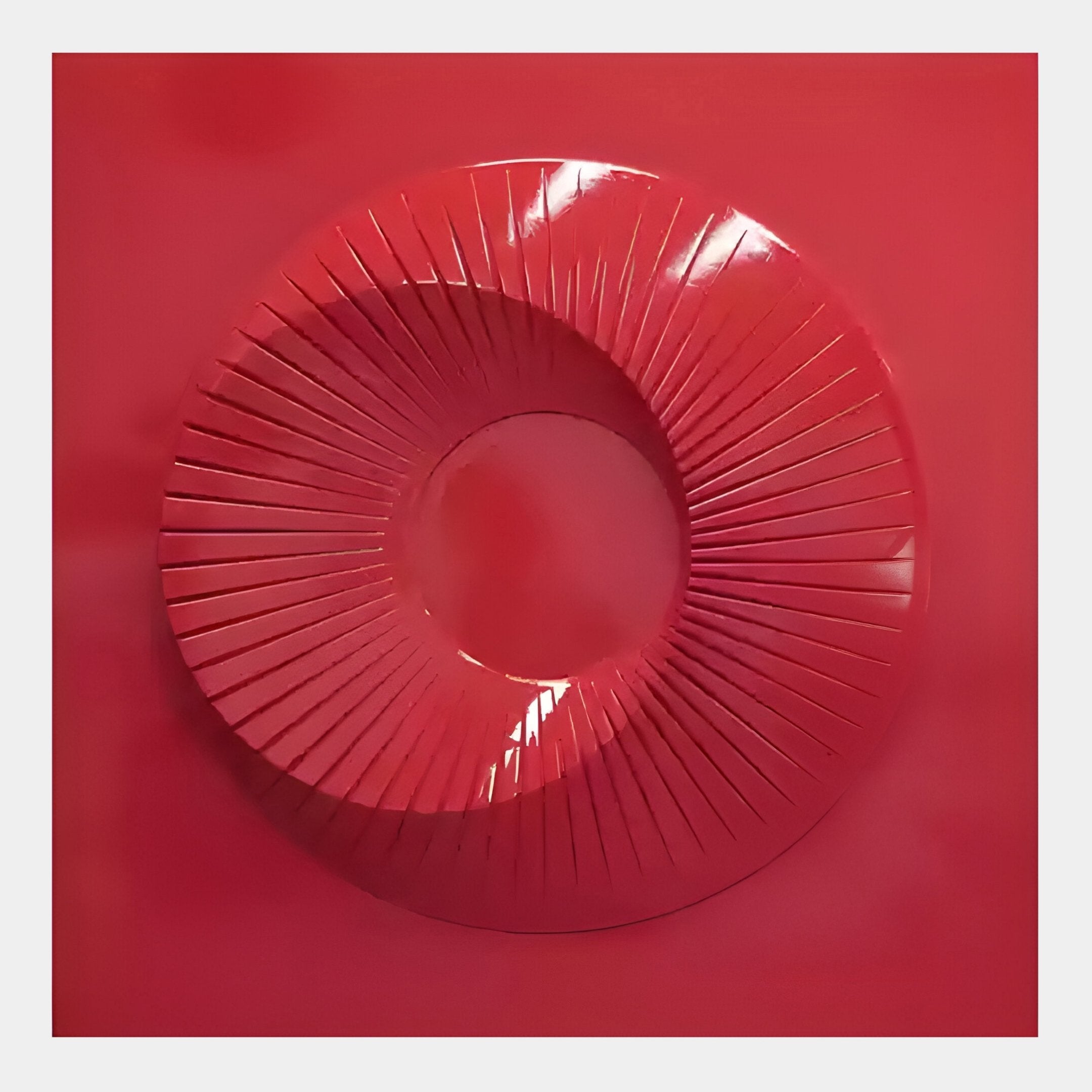 Solveta Red Spiral Wood Relief 3D Wall Art