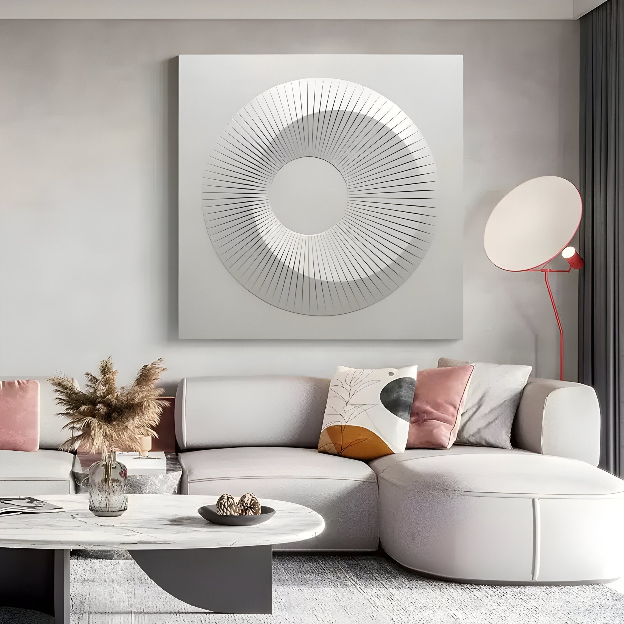 Solveta Grey Spiral Wood Relief 3D Wall Art