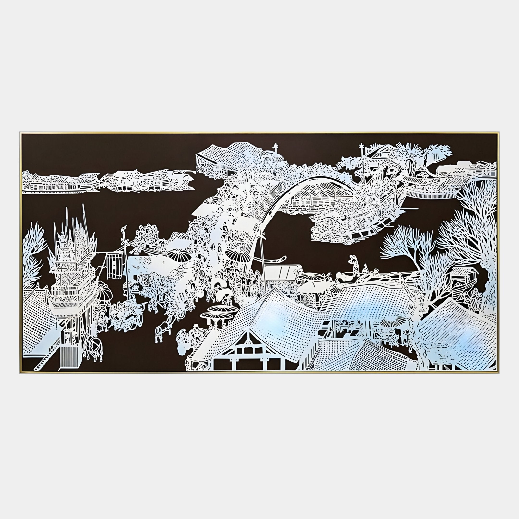 Kasora Noir Village 3D Carving Wall Art