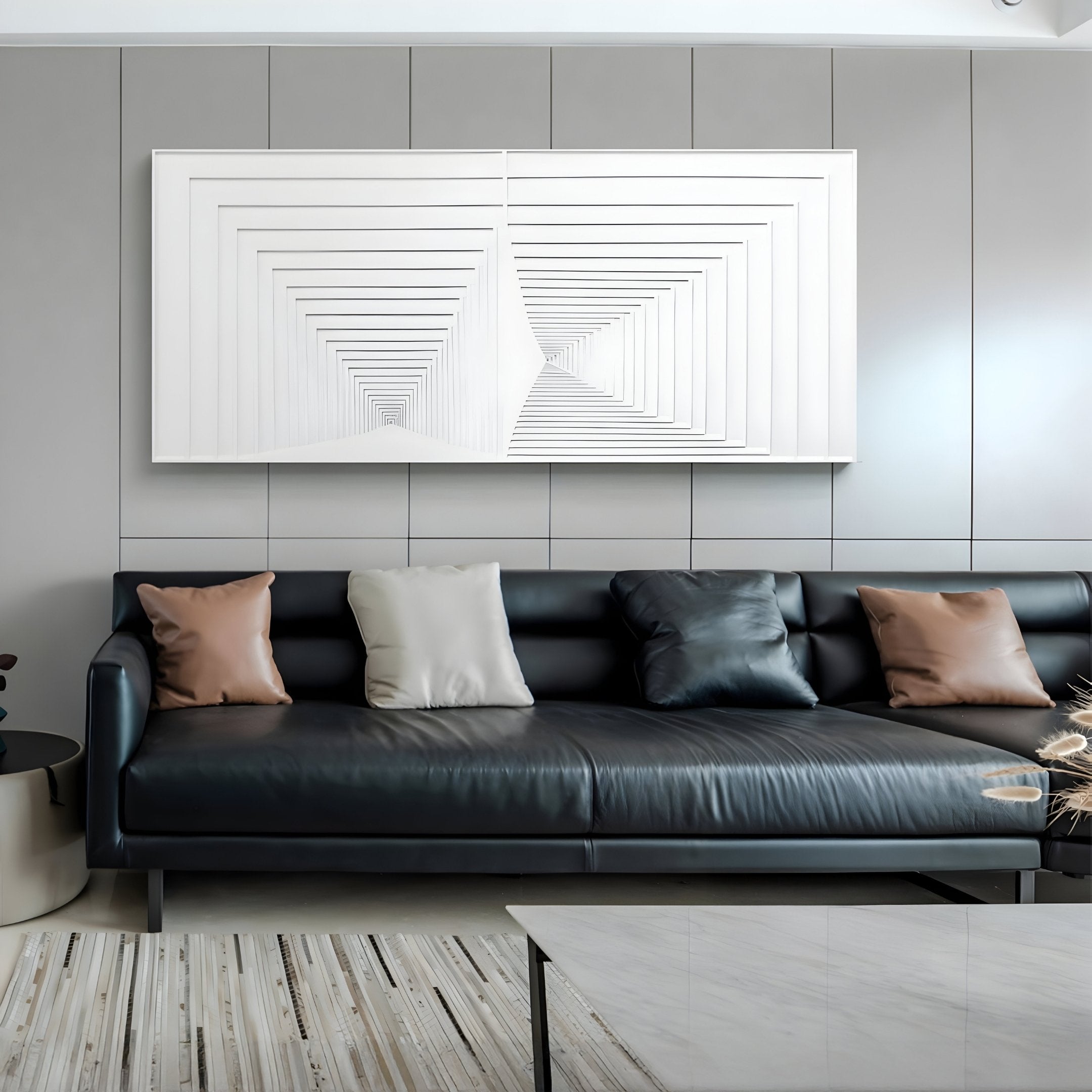 Varelo Horizontal Geometric Relief 3D Wall Art