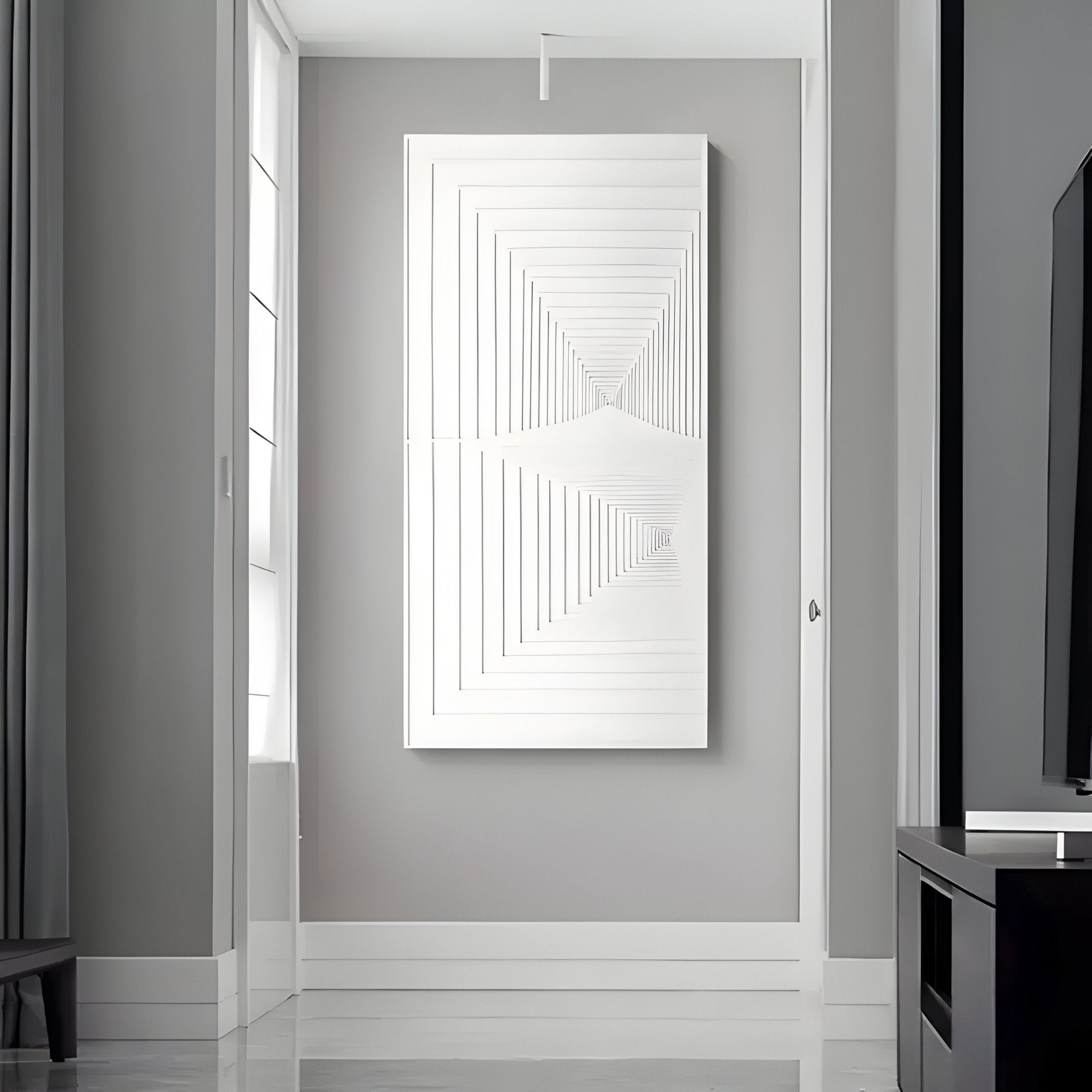 Varelo Vertical Geometric Relief 3D Wall Art