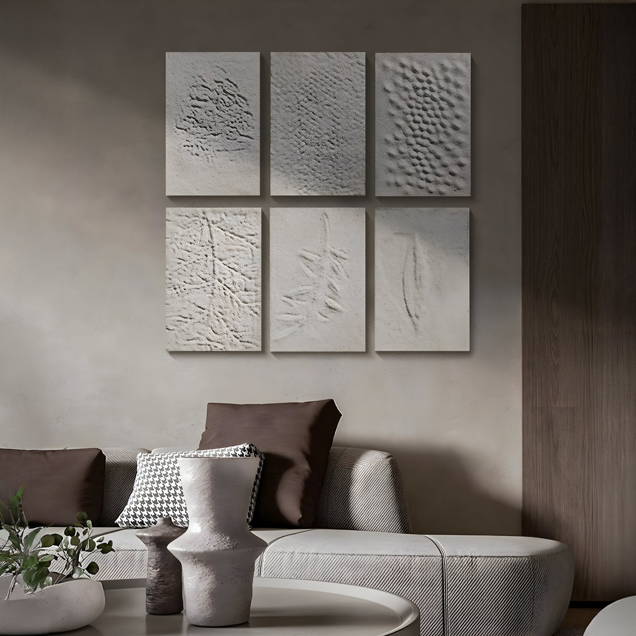 Cavara Foliage Textured White 3D Relief Wall Art