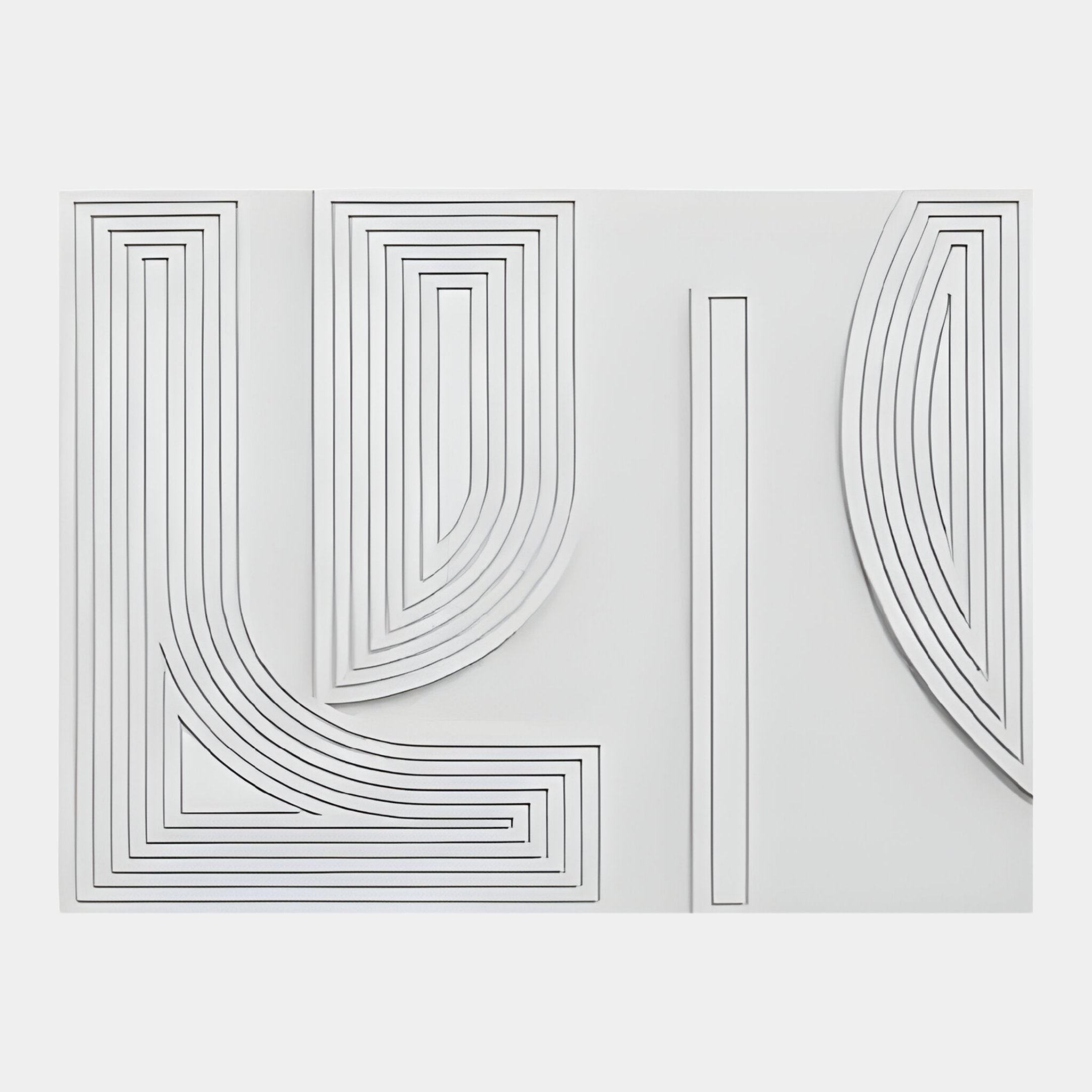 Lineaform Dual Curve Wood Carving 3D Wall Art