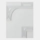 The Giant Sculptures Lineaform Vertical Arch Wood Carving 3D Wall Art features raised, concentric rectangular lines on a minimalist white panel, creating striking architectural decor with distinctive top left and bottom right curves.
