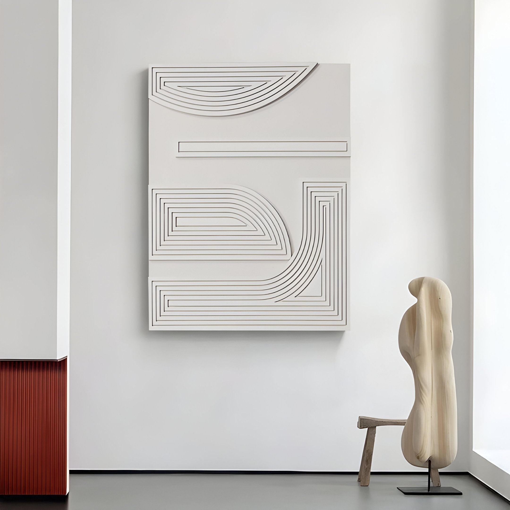 Lineaform Layered Flow Wood Carving 3D Wall Art