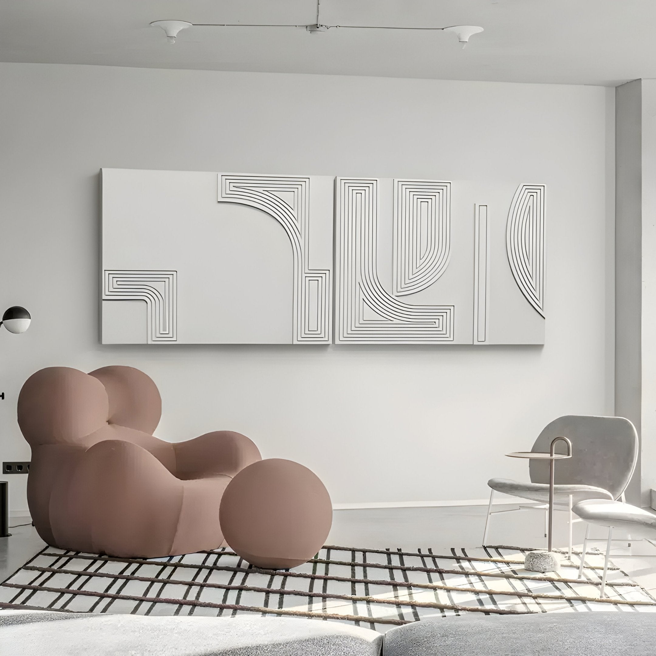 Lineaform Multi-Panel Curve Wood Carving 3D Wall Art