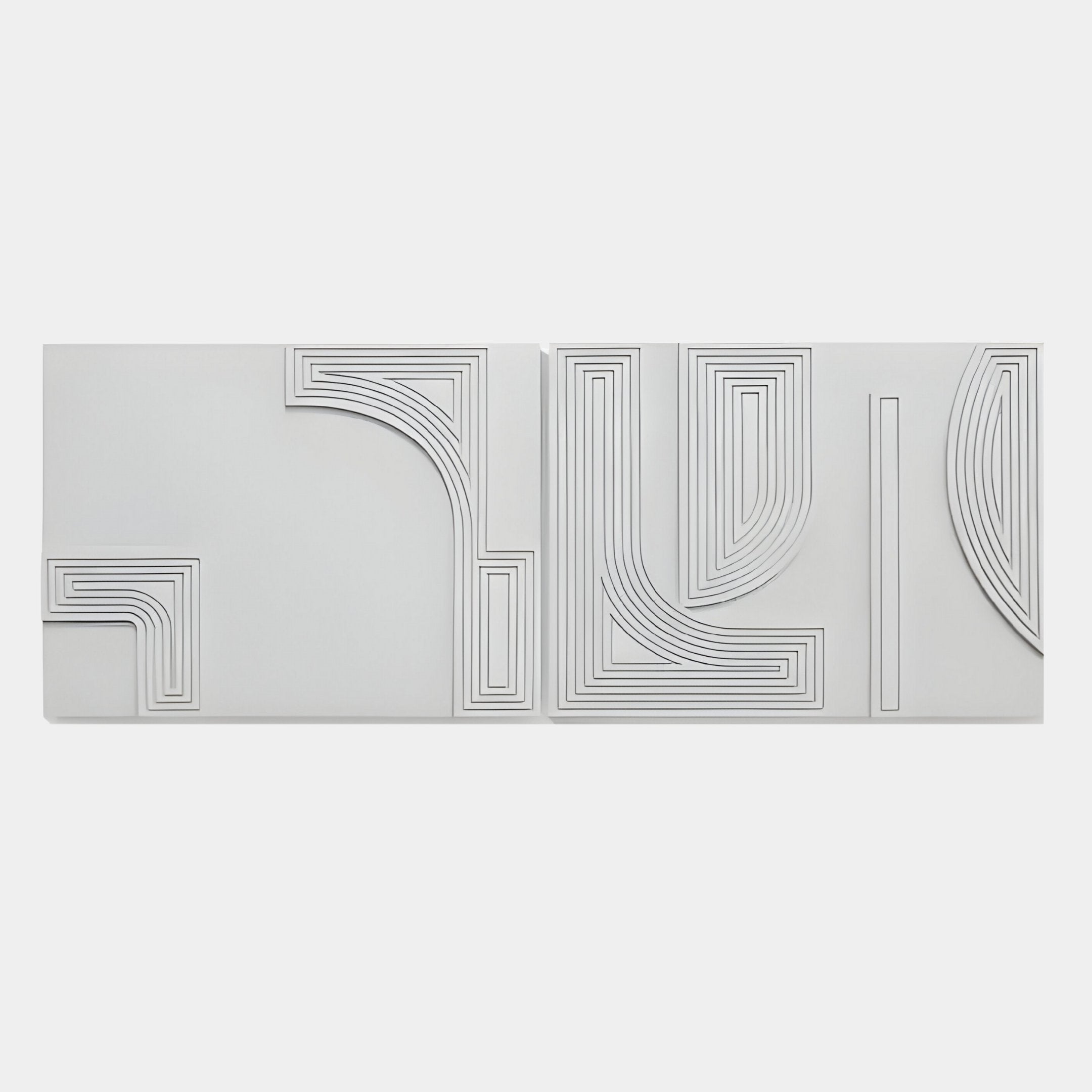 Lineaform Multi-Panel Curve Wood Carving 3D Wall Art