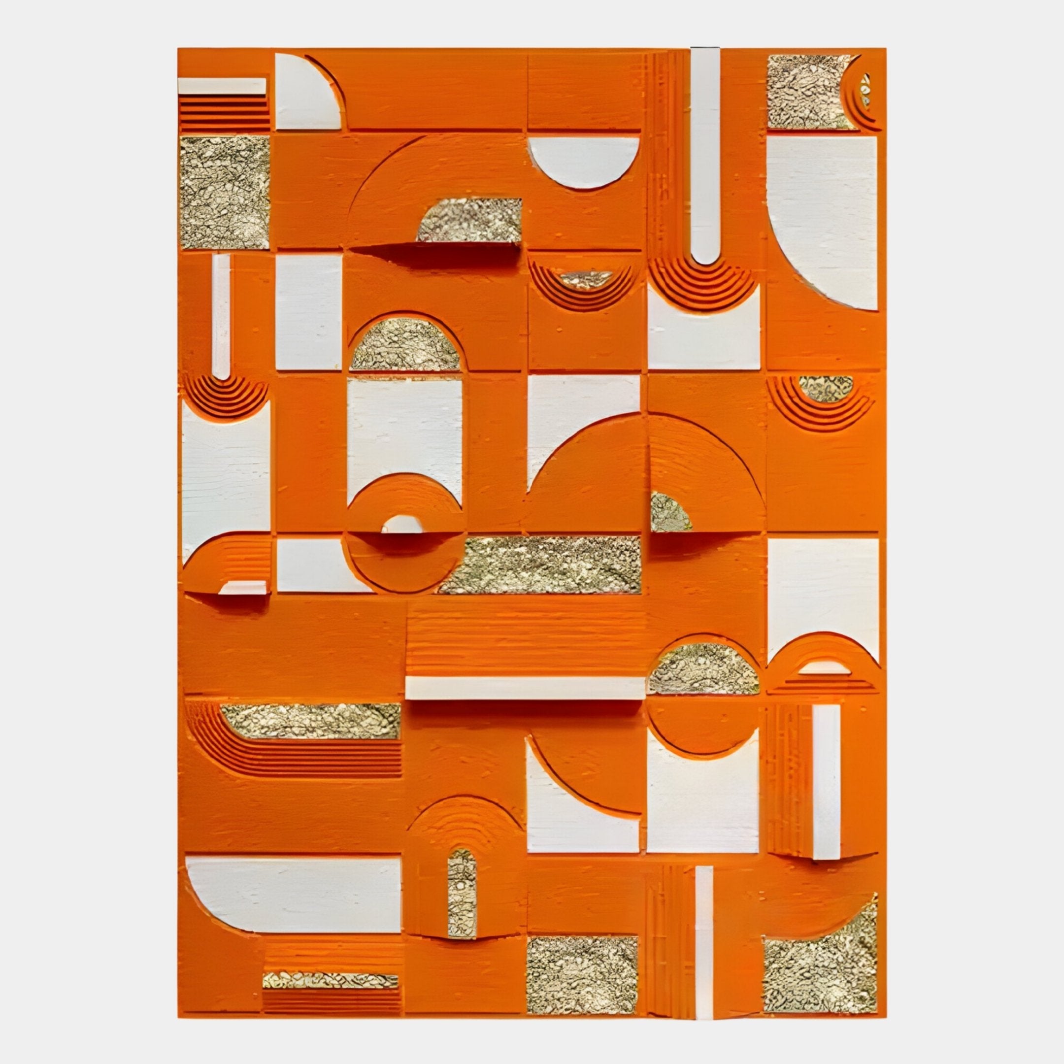 Moduvo Gold Accent Orange 3D Carving Wall Art