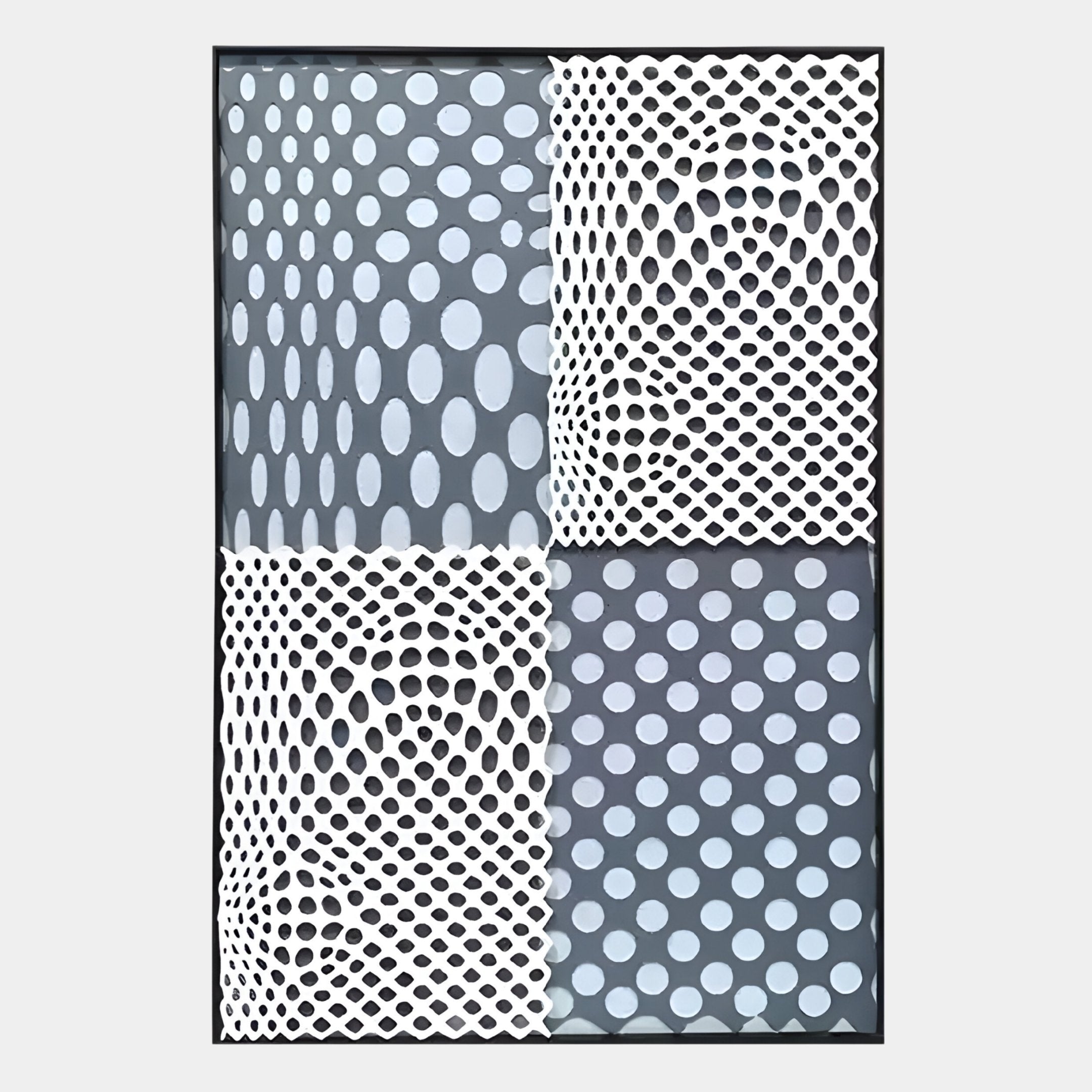 Virelli Slate Grid Dot Mesh 3D Carving Wall Art