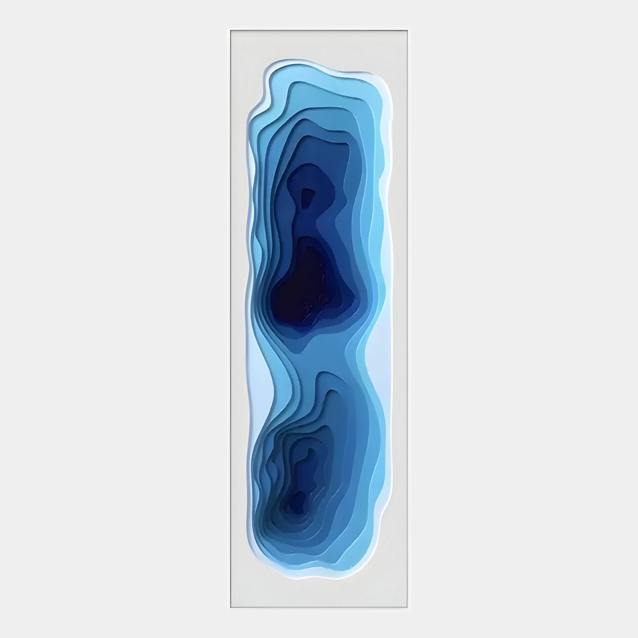 Bathys Blue Gradient Carved 3D Wall Art