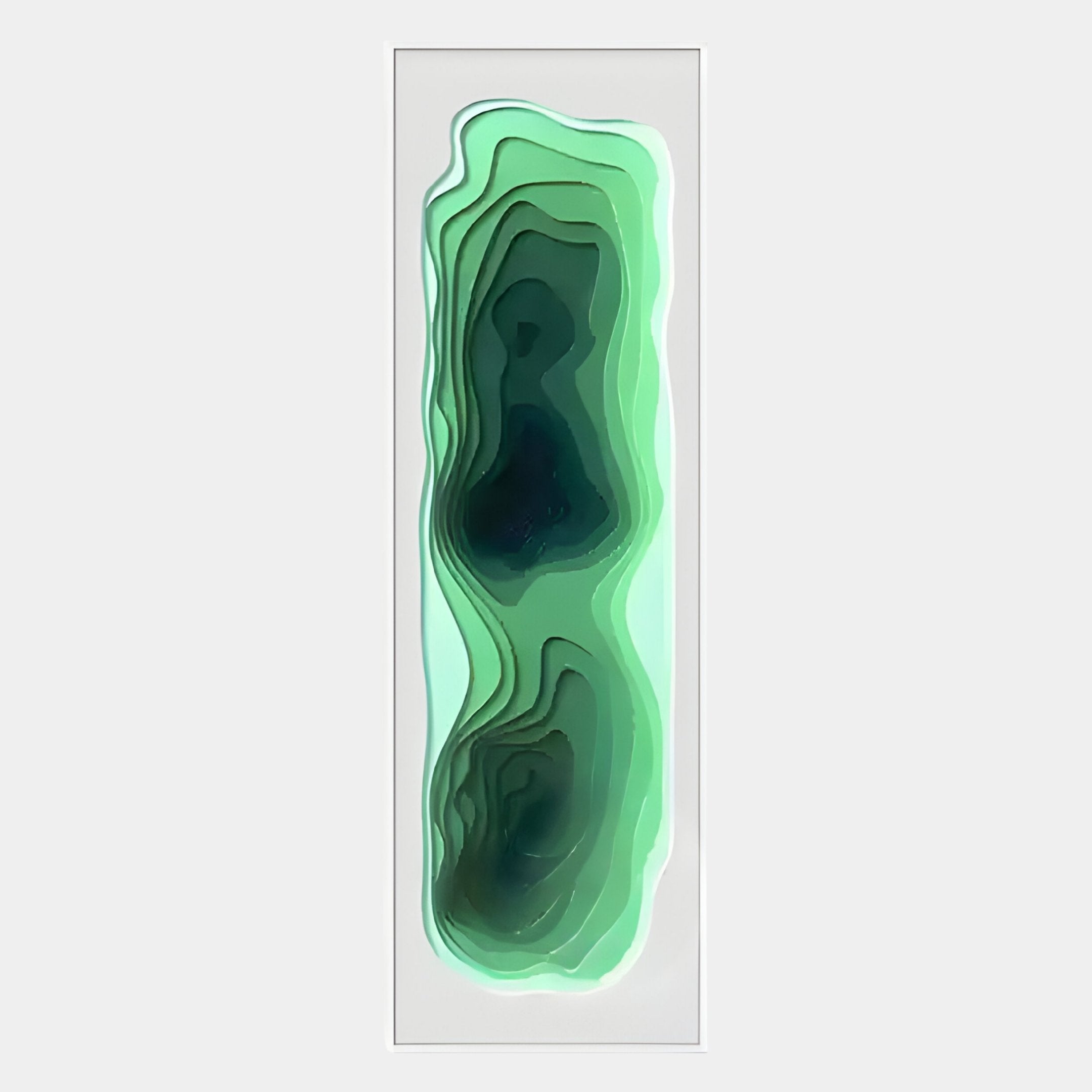 Bathys Green Gradient Carved 3D Wall Art