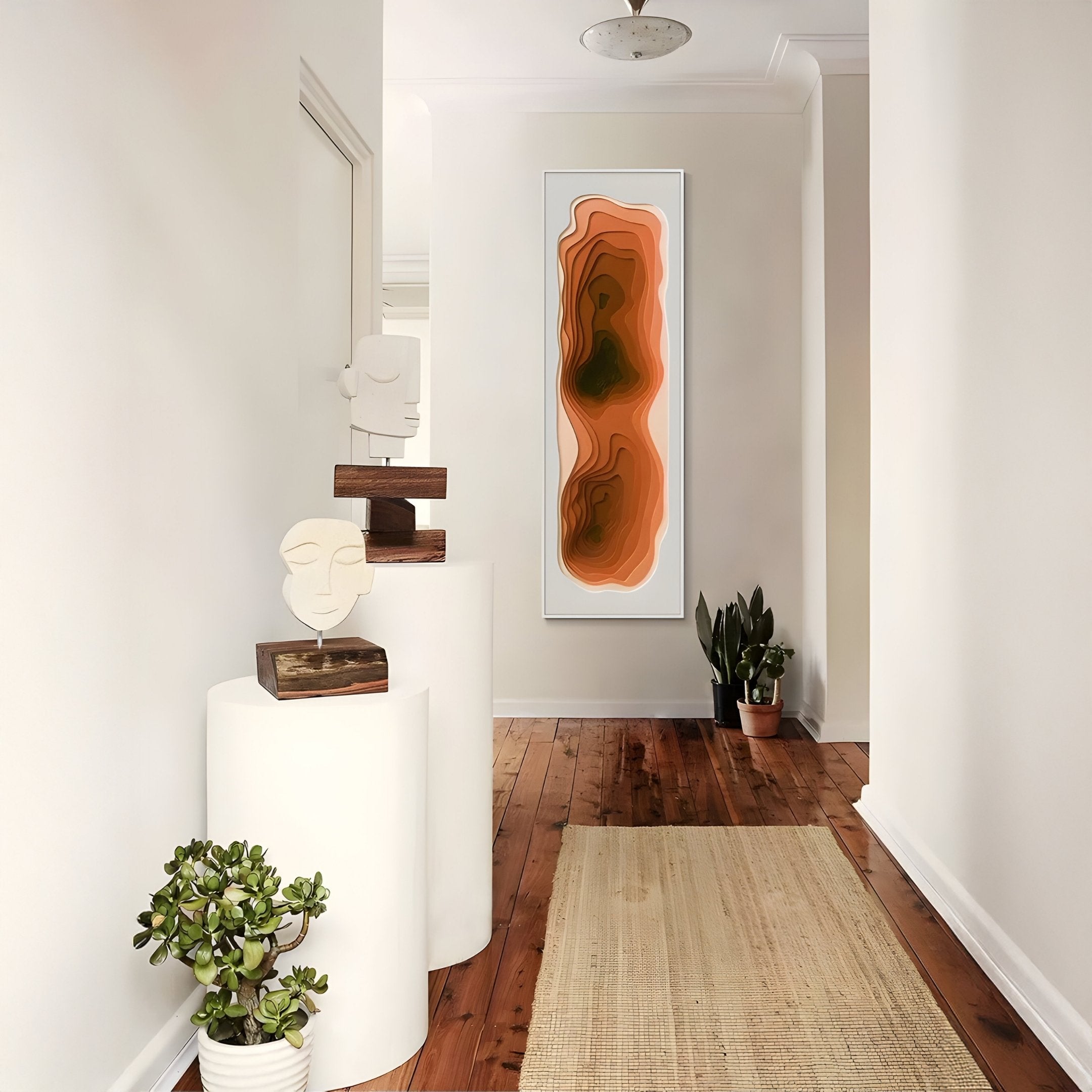 Bathys Orange Gradient Carved 3D Wall Art