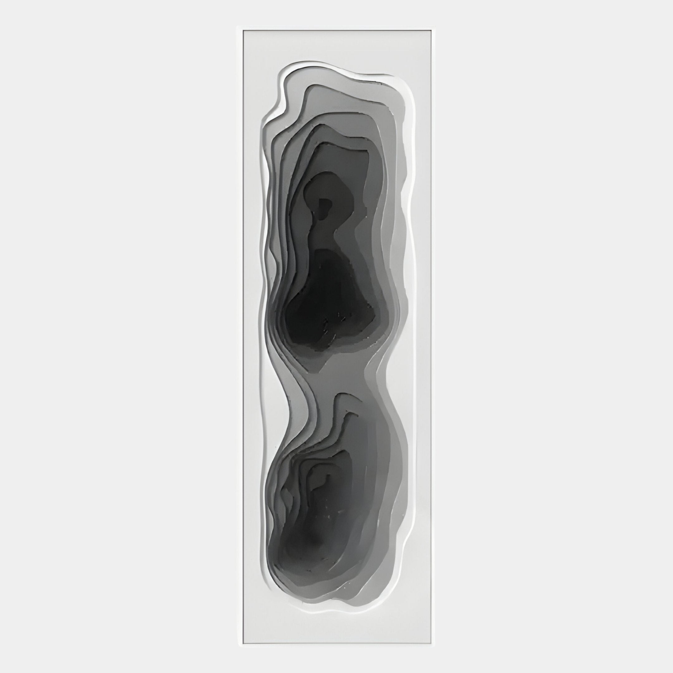 Bathys Grey Gradient Carved 3D Wall Art