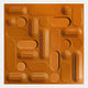 Grida Burnt Orange Wood Carving 3D Wall Art