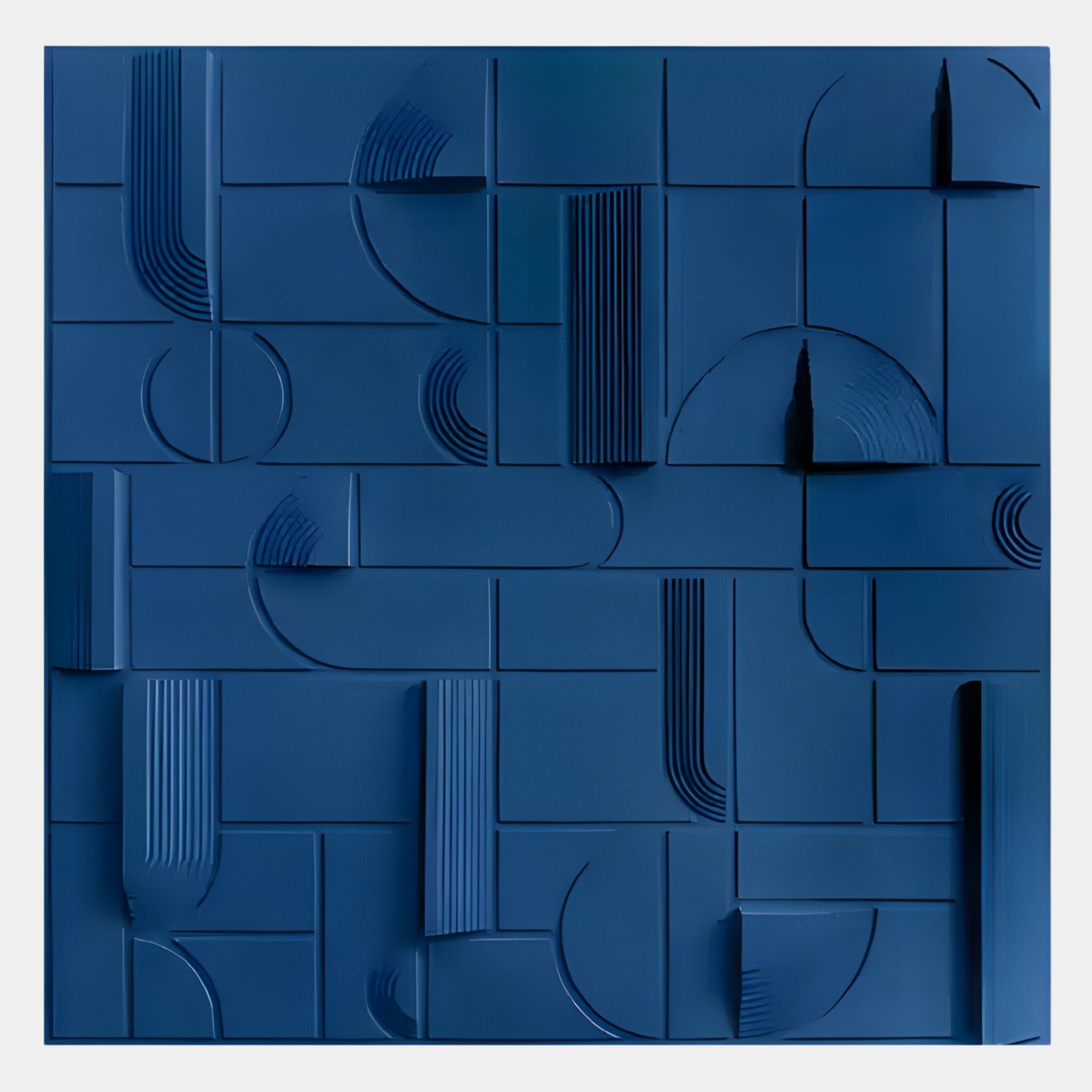 Grida Midnight Blue II Wood Carving 3D Wall Art