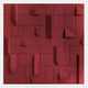 Grida Brick Red II Wood Carving 3D Wall Art
