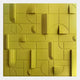 Grida Solar Yellow Wood Carving 3D Wall Art