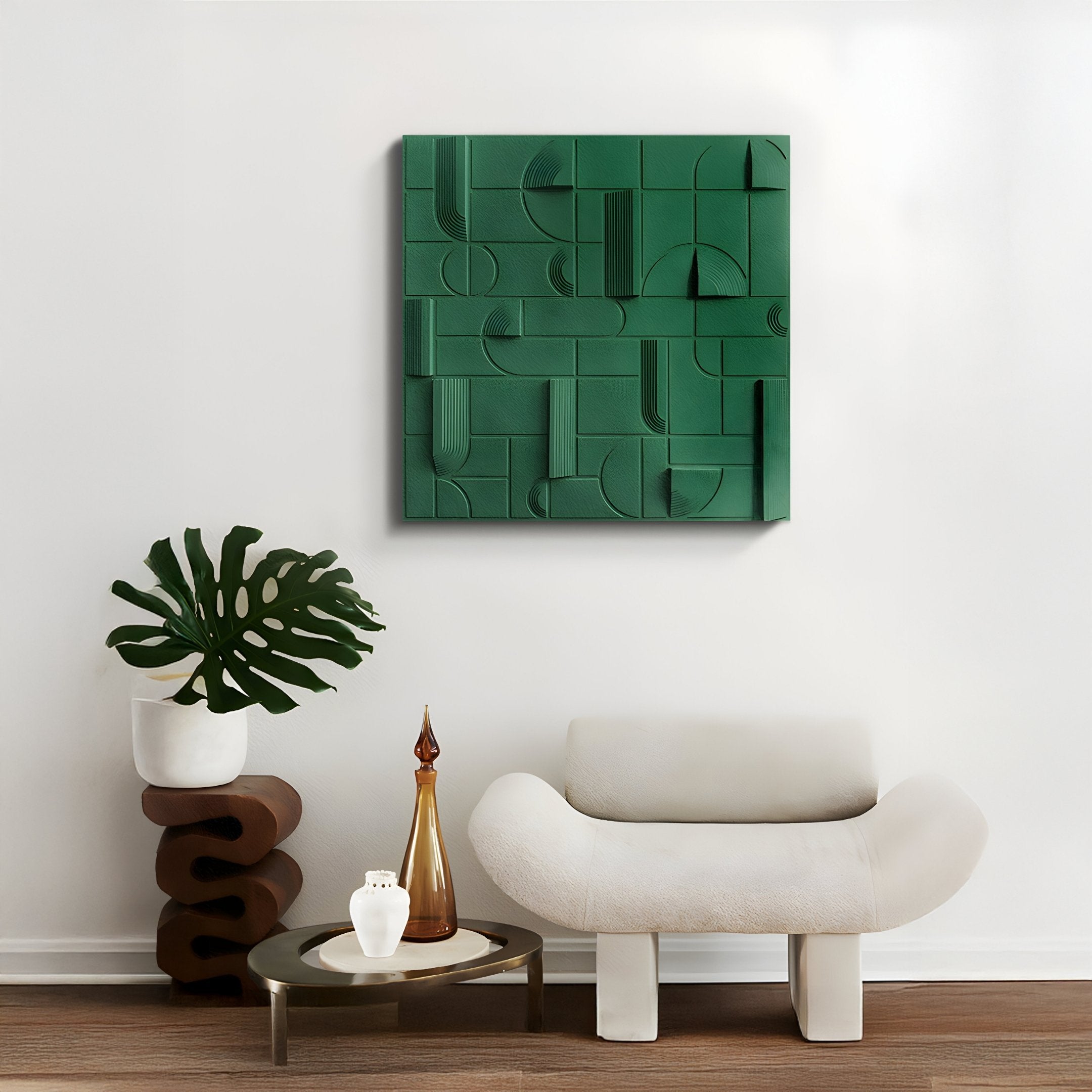 Grida Forest Green II Wood Carving 3D Wall Art