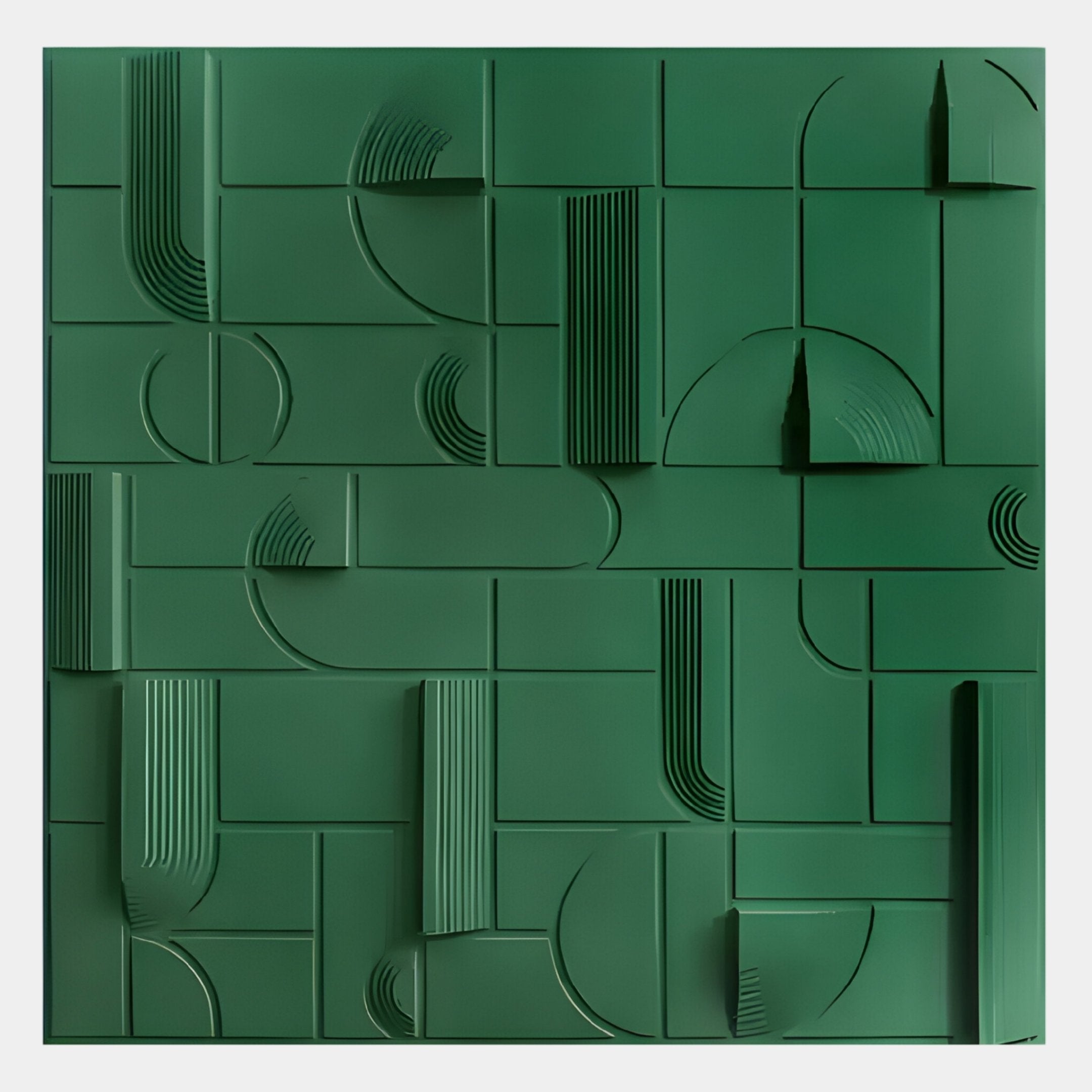 Grida Forest Green II Wood Carving 3D Wall Art