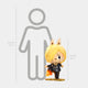 The Grand Line Sanji Labubu Sculpture - 100cm by Giant Sculptures shows chibi-style Sanji in a black suit with blonde hair and Diable Jambe fire, standing before a 160 cm illustrated human for scale.