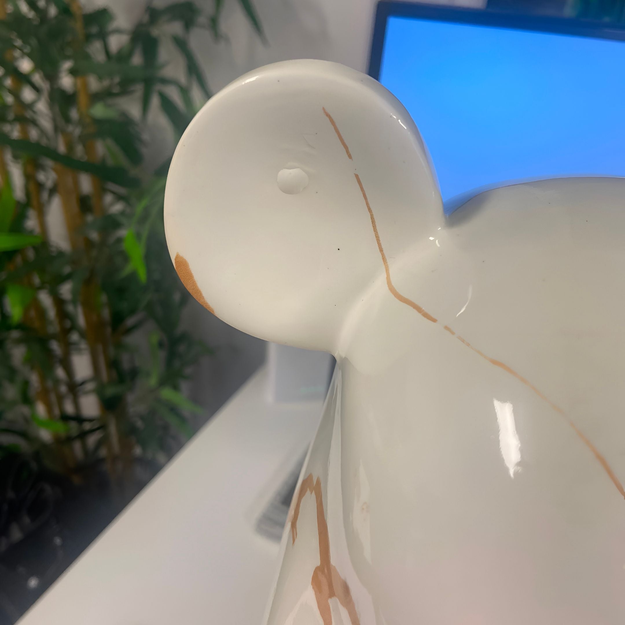 Golden Luster Bear Sculpture - 50cm (Ex-Display, Surface Marks)