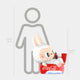 The Special Sofa Coca-Cola Labubu Sculpture by Giant Sculptures features a white cartoon bunny lounging in a red Coke chair with a bottle, displayed beside a 100cm height chart and human outline for pop culture appeal.