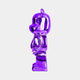 The Phantom Purple Bear Sculpture from Giant Sculptures, standing at 50cm, is displayed in side profile against a plain white background. Its sleek and shiny electroplated finish highlights the vibrant purple color, while the premium resin crafting lends it an elegant and captivating presence.